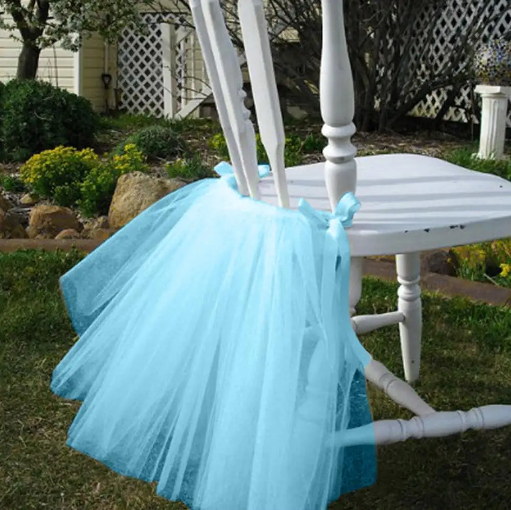 Юбка на стул для дня рождения свадебное украшение сетчатая юбка Сетчатое
