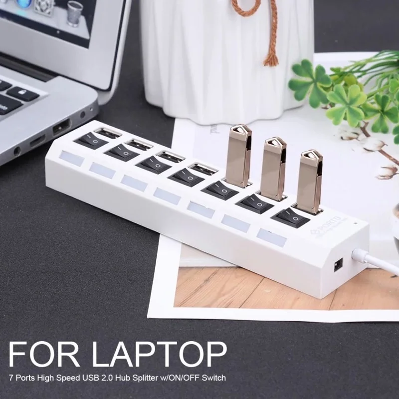 

Hub Usb 7 Portas Preto C/ Chave Seletora On/off