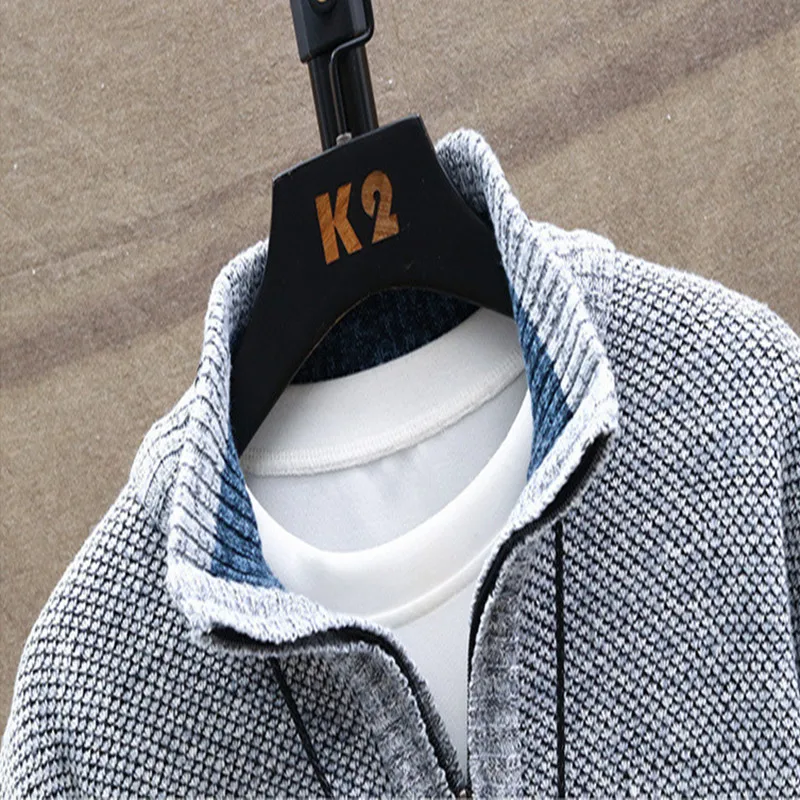 

Autumn Winter Men Mandarin Collar Pullover Warm Zipper Spacious Comfortable Clothes Knitted Casual Male Sweater Drop Shopping