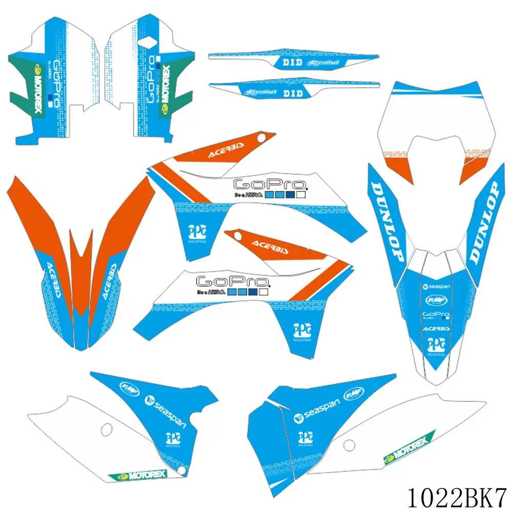 Полный Графика наклейки на мотоцикл фон заказ с номером для KTM SX EXC F 125 250 300 350 450 2012