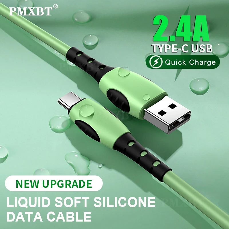 Жидкий силиконовый USB кабель PMXBT 2 4 А для быстрой зарядки Samsung S9 Huawei Xiaomi Мобильный