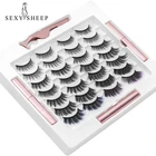Sexysheep 471014 пар ресниц натуральные пушистые магнитные ресницы Набор двойной магнит подводка для глаз Длительное наращивание ресниц