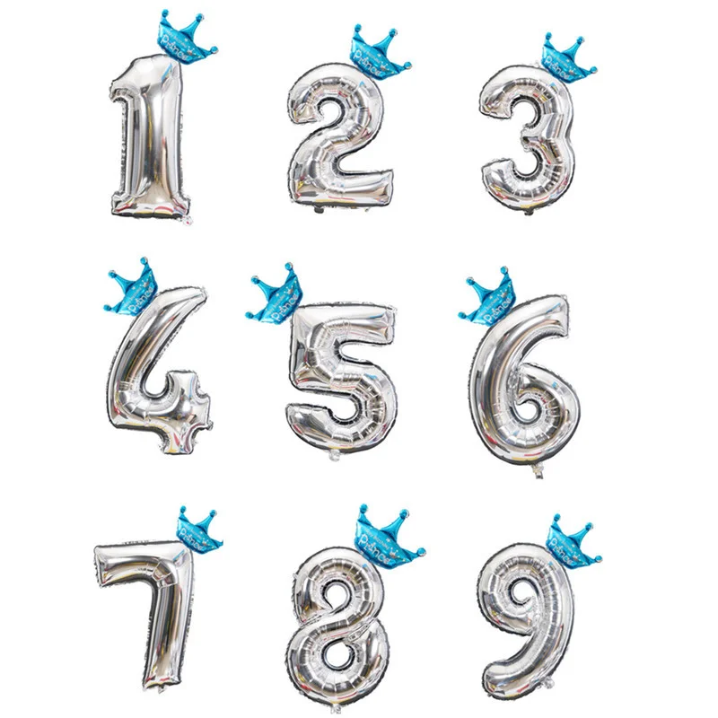 Фольгированные воздушные шары в виде цифр радужные форме 2 шт. 32 дюйма украшение