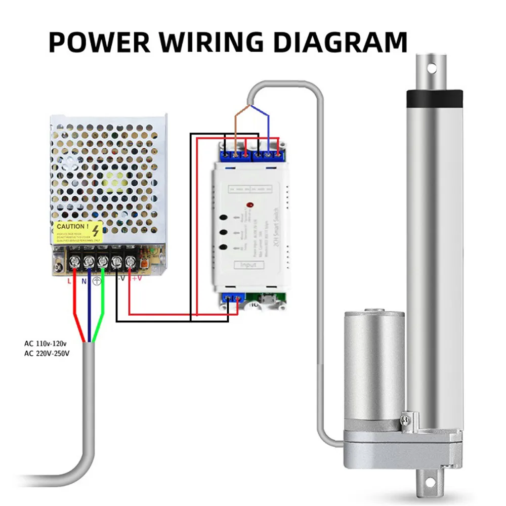Линейный привод с Wi Fi контроллером 12 В металлический редуктор электрический