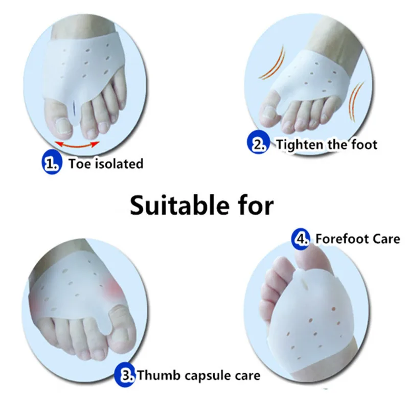 

1pair=2pcs Hallux valgus Orthotics,Silicone Toes Separator The big Toe Bunion Corrector,Daily Use Foot Care Tool Orthopedic pad