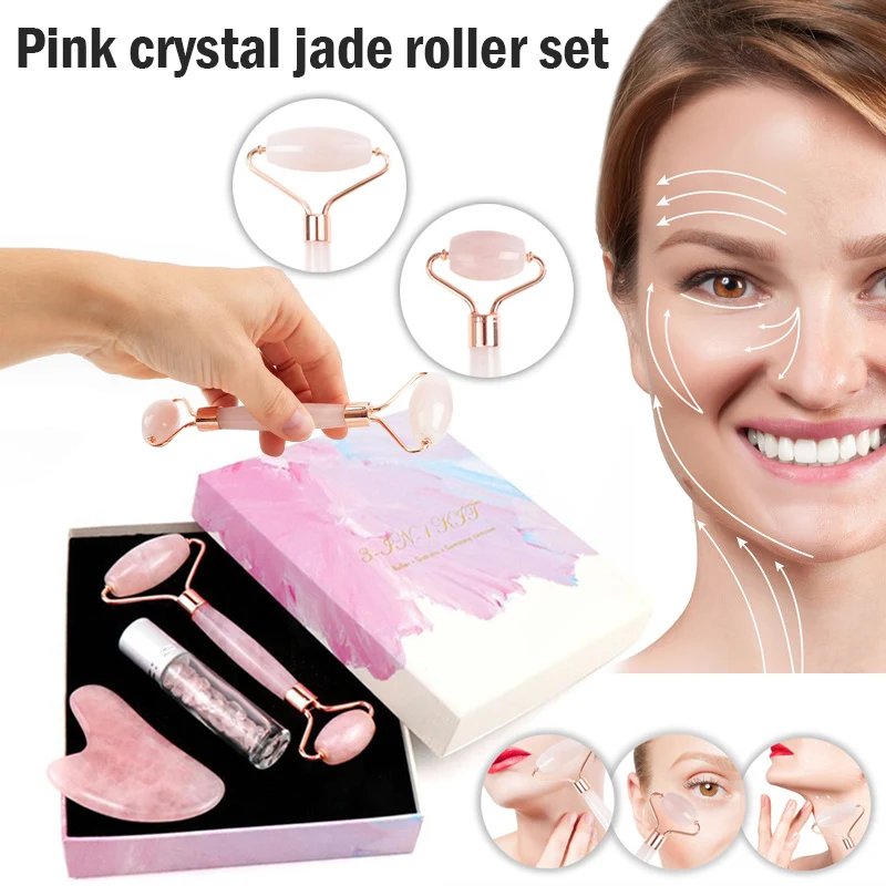 

Набор для массажа лица H Jade Roller, набор для ухода за кожей вокруг глаз и гуаша, помогает уменьшить дренаж, припухлость и морщины t6