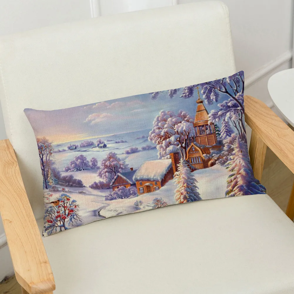 Merry Christmas льняные наволочки для дивана прямоугольная наволочка для подушки украшение дома прямоугольные чехлы на дивана и стула чехлы на подушки для дома# R10