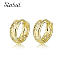 hollow cherry blossom pattern hoop earrings designer women gold plated minimalist earring fashion jewelry 2021 wholesale gift