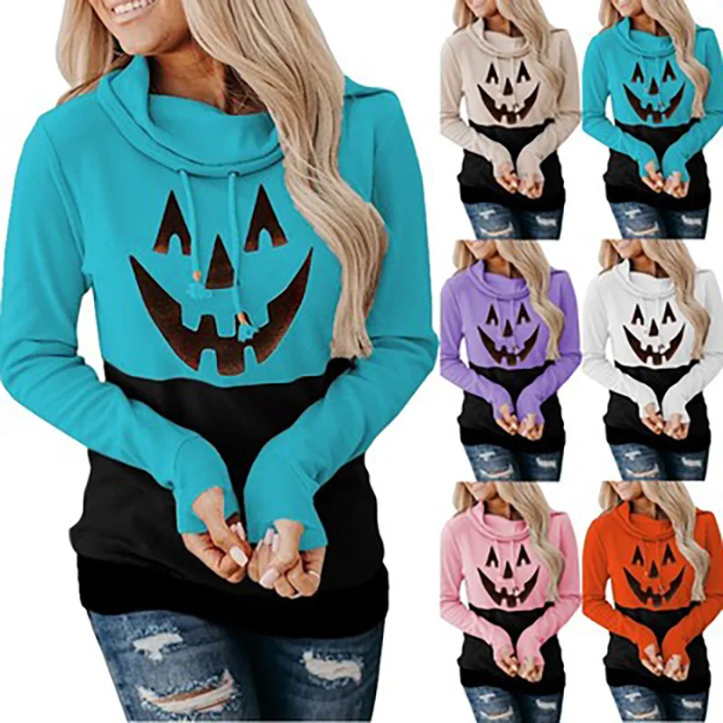

New Women's Knitted Pullover Turtleneck Lace-up Tops Halloween Classical Festival Tops Autumn And Winter Women's Clothing худи