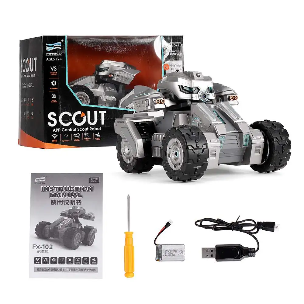 

FX 102 for FINECO 2.4G 3.7V 500mAh Battle Remote Control RC Car WIFI FPV APP Controlled Vehicles RTR Model Toys for Kids/Adult