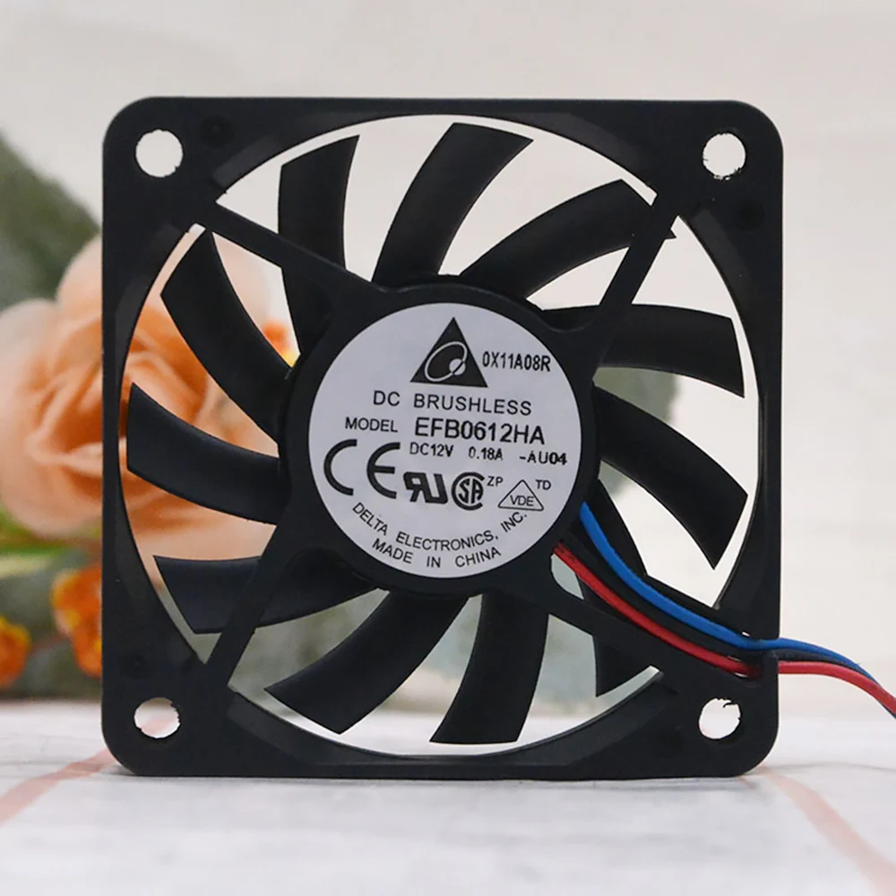 

2-pin or 3 -pin for delta EFB0612HA 6010 DC 12V 0.18A 6CM 60mm computer pc case cpu server inverter cooling fans axial blower