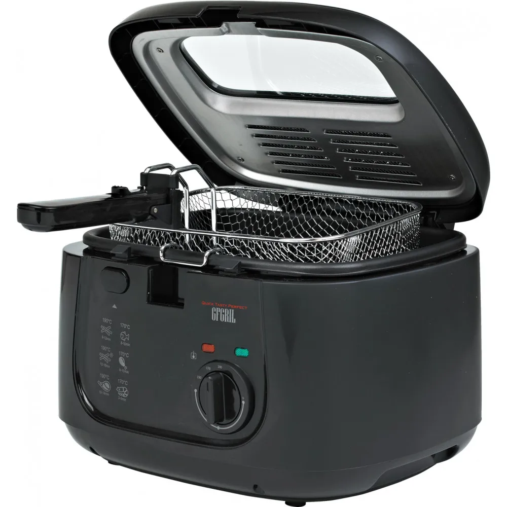 Фритюрница GFF-05 Compact быстрый нагрев объем 2.5 л. высокая мощность 1800 Вт до 190° |