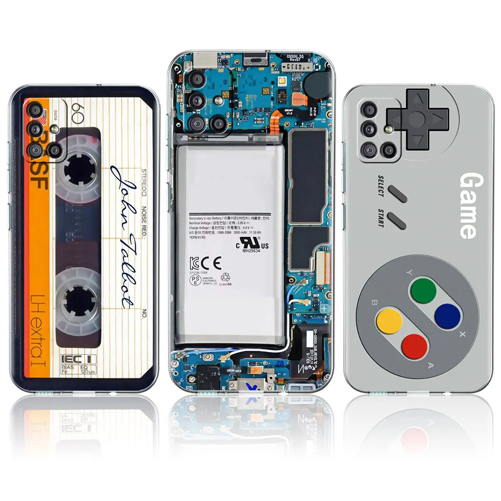 Retro Camera Circuit Board Case For Samsung Galaxy A51 A21s A52 A71 A12 A31 A41 A32 A02s M31 A11 A72 M51 Transparent Phone Cover