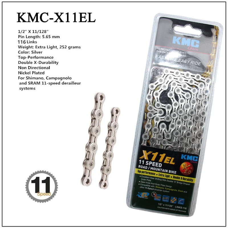 KMC X8 X9 X9sl X10 X10sl X11SL X12 велосипедная цепь 9S 10S 11S золото для MTB/шоссейного велосипеда для Shimano/SRAM 8 9 10 11 скорость 116л/цепь
