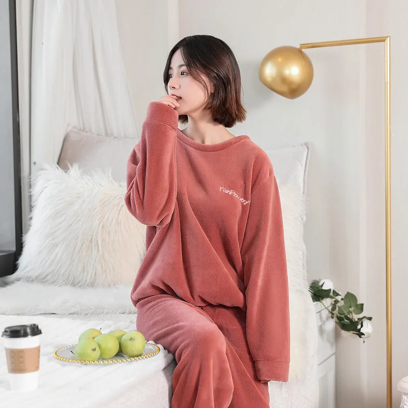 

Fairy Warm Pants Set Thickened Coral Velvet Pajamas Home Clothes Lovers Large Size Loose Can Be Worn Outside Couple Clothes