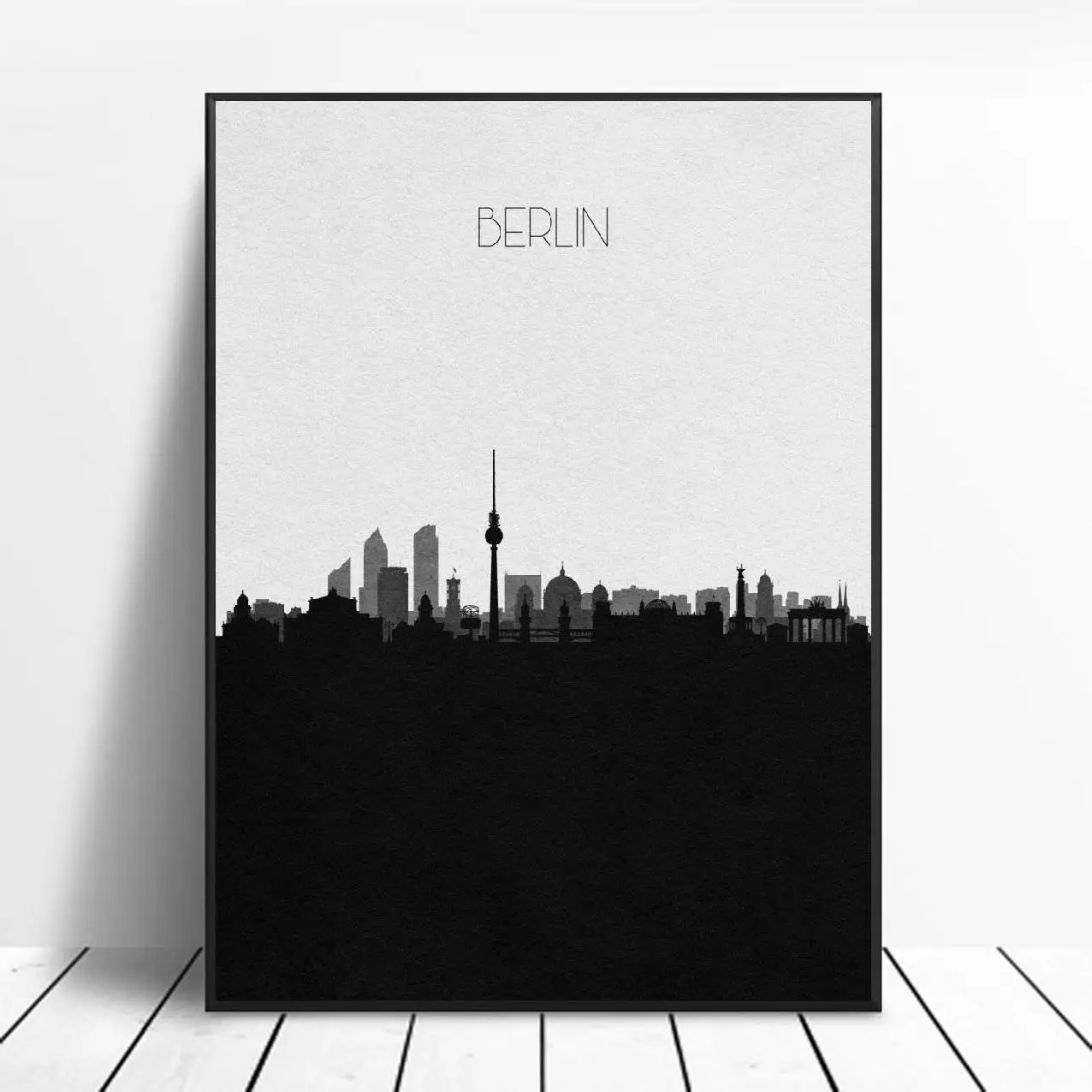 

Berlin Skyline Art Canvas Poster Print Home Decor Painting No Frame
