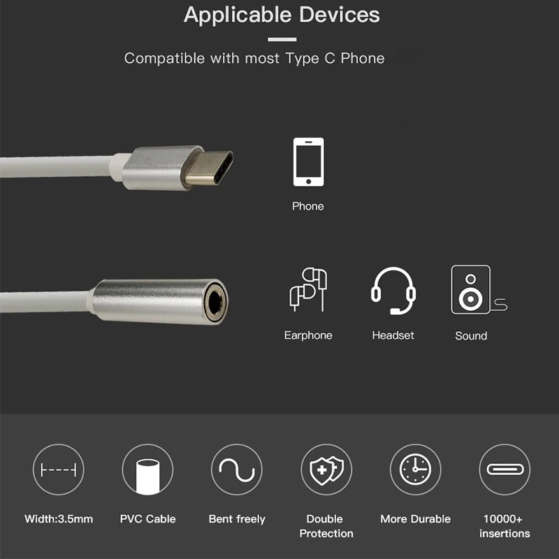 Разветвитель для наушников 2 в 1 с USB Type-C на 3 5 мм |