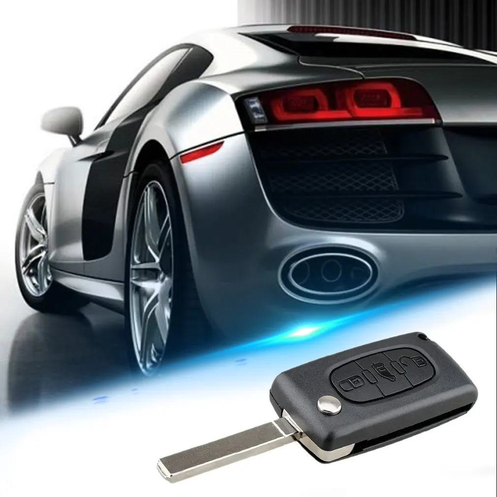 

Remote Car Key Shell 3 Button Flip Folding Case Protector For Peugeot Partner Citroen