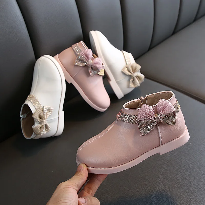 Осенняя детская обувь Новые детские ботинки Martin для девочек из искусственной