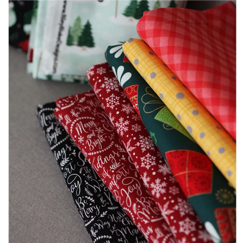 

New 2020 European American Christmas Imports Fabric 100% Cotton Fabric Patchwork Needlework DIY Sewing Garment Dress Material