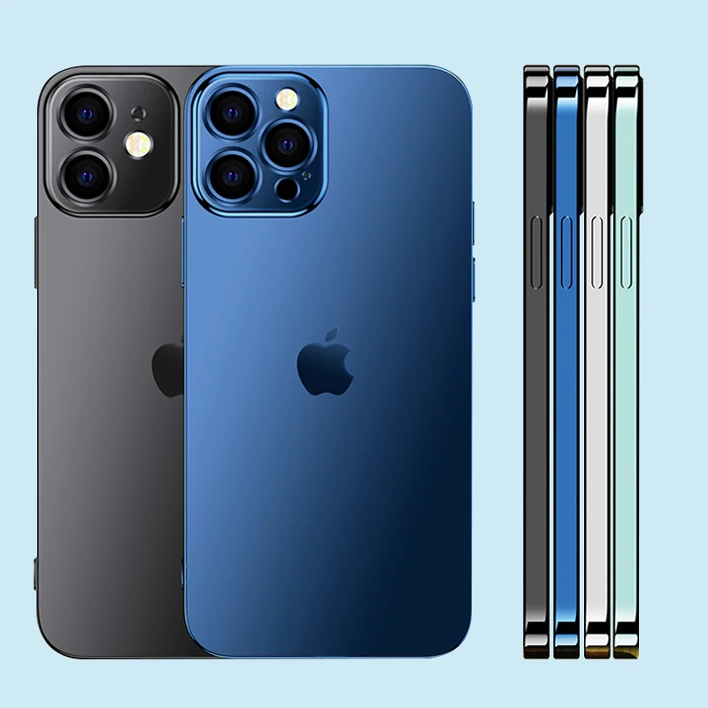 

Luxury Square Plating Frame Soft Silicone Transparent Case for iPhone 11 12 Pro Max Mini X XR XS 6s 7 8 Plus SE 2020 Clear Cover