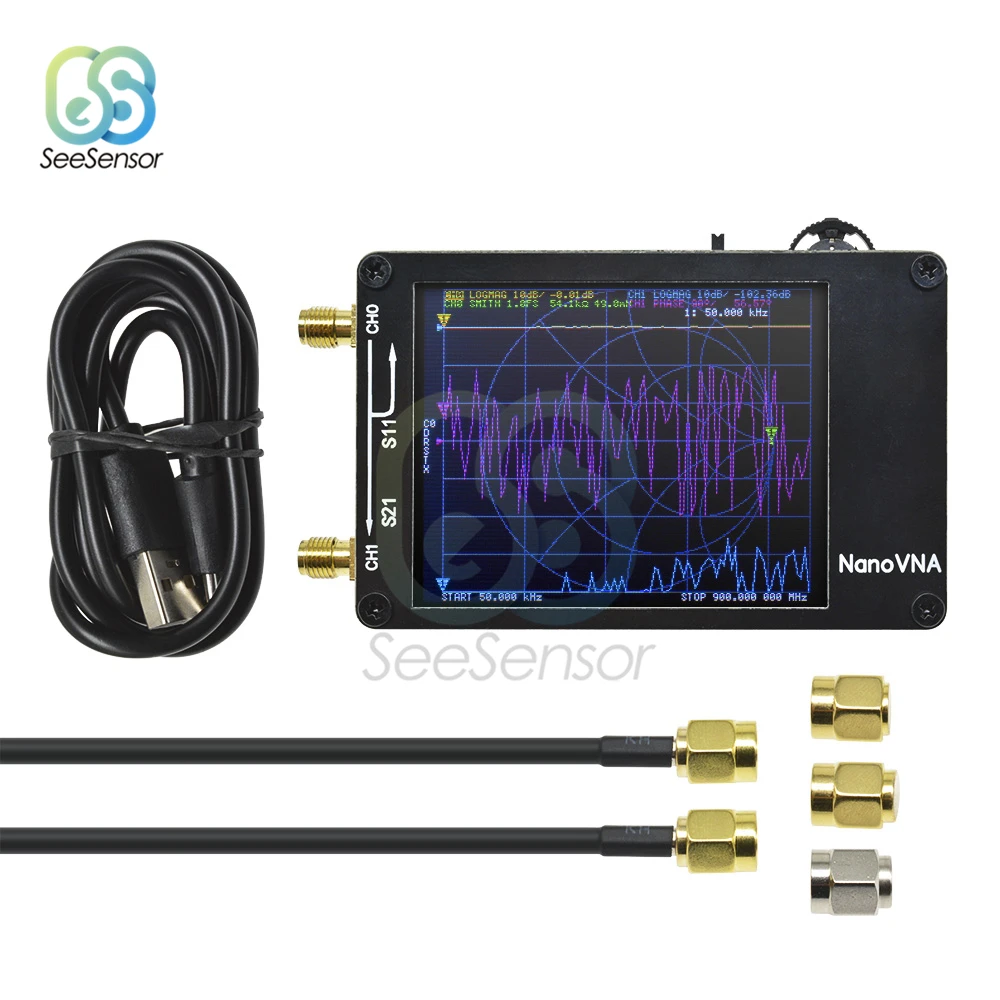 NanoVNA цифровой анализатор с сенсорным экраном VHF UHF 50 кГц 900 МГц| |