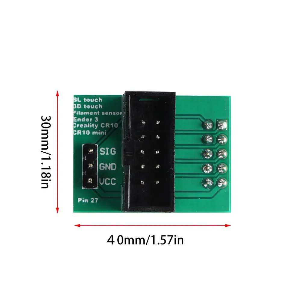 

3d Printer Accessories Creality Cr-10 / Ender 3 Pin 27 Board Touch Adapter Plate Durable Green Joining Plate LESHP