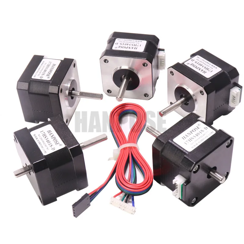 

100pcs 17HS3401S-SZ 4-lead Rectangular Nema17 Double shaft Stepper Motor 34mm 1.3A 28N.cm 42 motor for 3D printer accessories