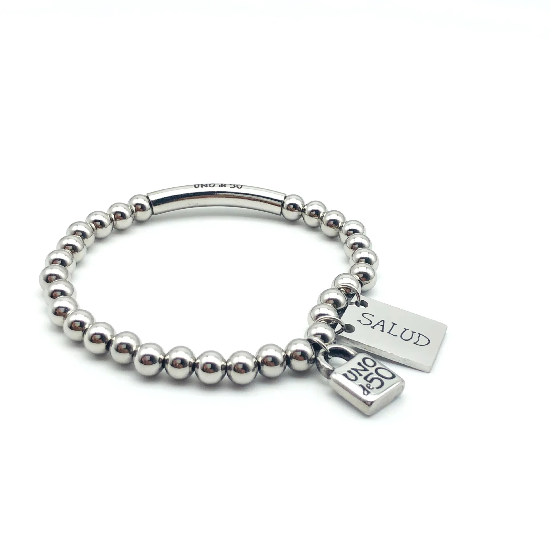 

6mm steel ball lock round tube lettering Bracelet Stainless steel jewelry uno de50 bracelet for women Fashion bracelet