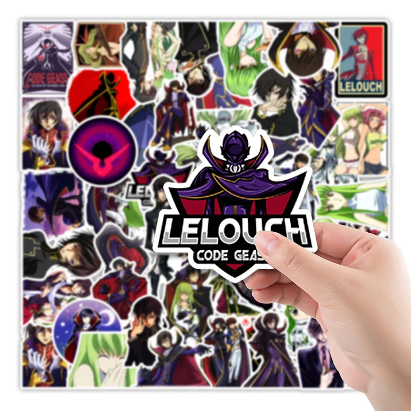 Lelouch-pegatinas de anime para ordenador port&aacute;til, pegatinas de c&oacute;digo Geass para Moto, monopat&iacute;n, equipaje, refrigerador, port&aacute;til, tel&eacute;fono, juguete, 10/50 Uds.-4
