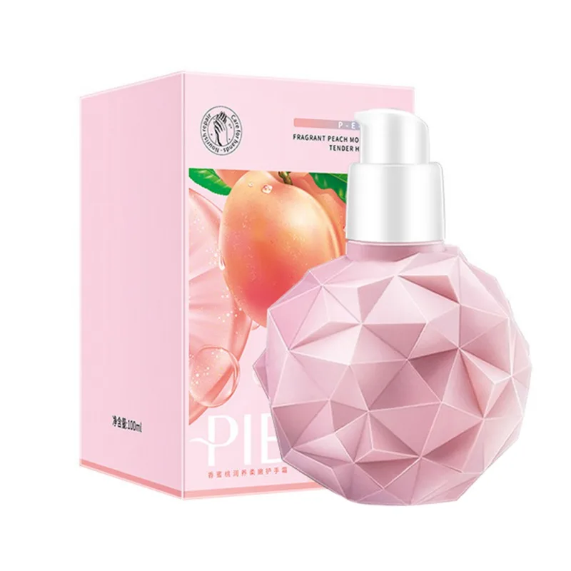 

Hand Cream Cute Moisturizing Nourishing Skin Smooth Fine Lines Anti Chapping Anti Dry Barb Peach Essence Perfume Skin Care 100ml