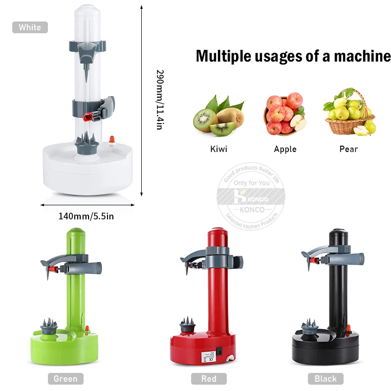 Konco Automatic Peeler Battery Type Fruits Vegetable Zester Apple Potato Grater Peeling Tool Kitchen Gadgets | Дом и сад