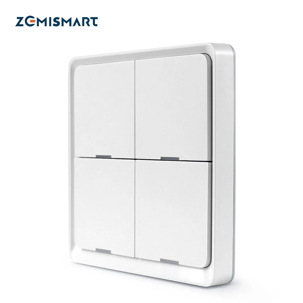 Zemismart 4 Gang Tuya Zigbee 3.0 беспроводной переключатель стикер питания батареи умный режим