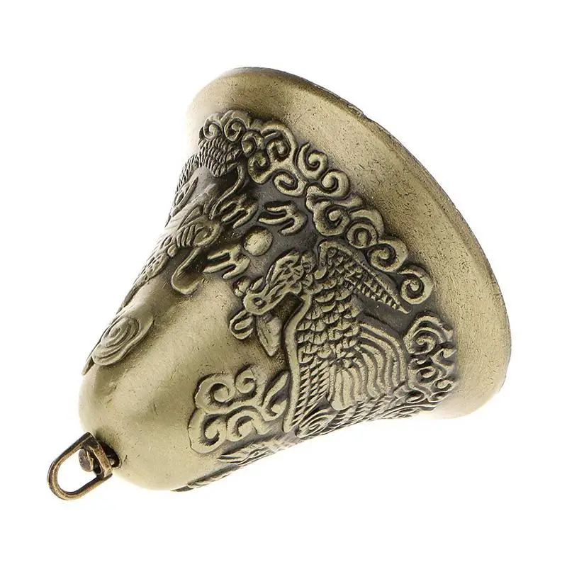 Мини feng Shui Китайский талисман дракон колокол и феникс рисунок