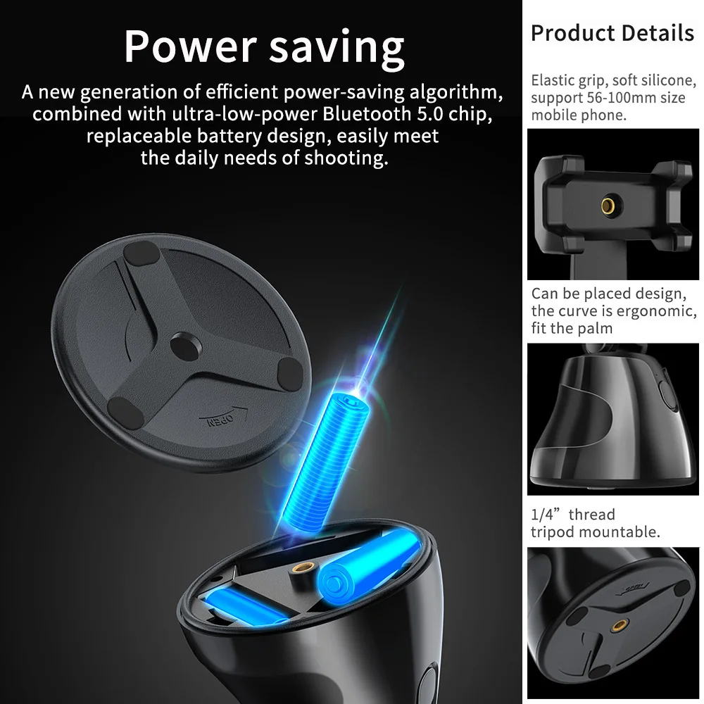 Gimbal Stabilizer Handheld Pocket-Sized Smart Shooting Holder Steady 360 Degree Rotation Auto phone stand for Video Photo