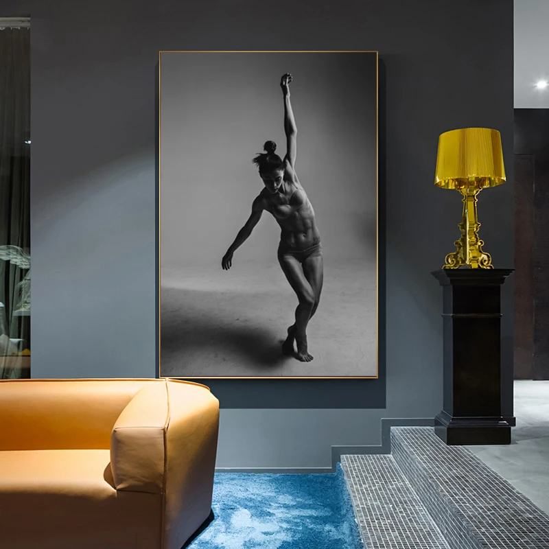 Абстрактная настенная живопись Черно белый нидридный постер красота Спорт Woeme