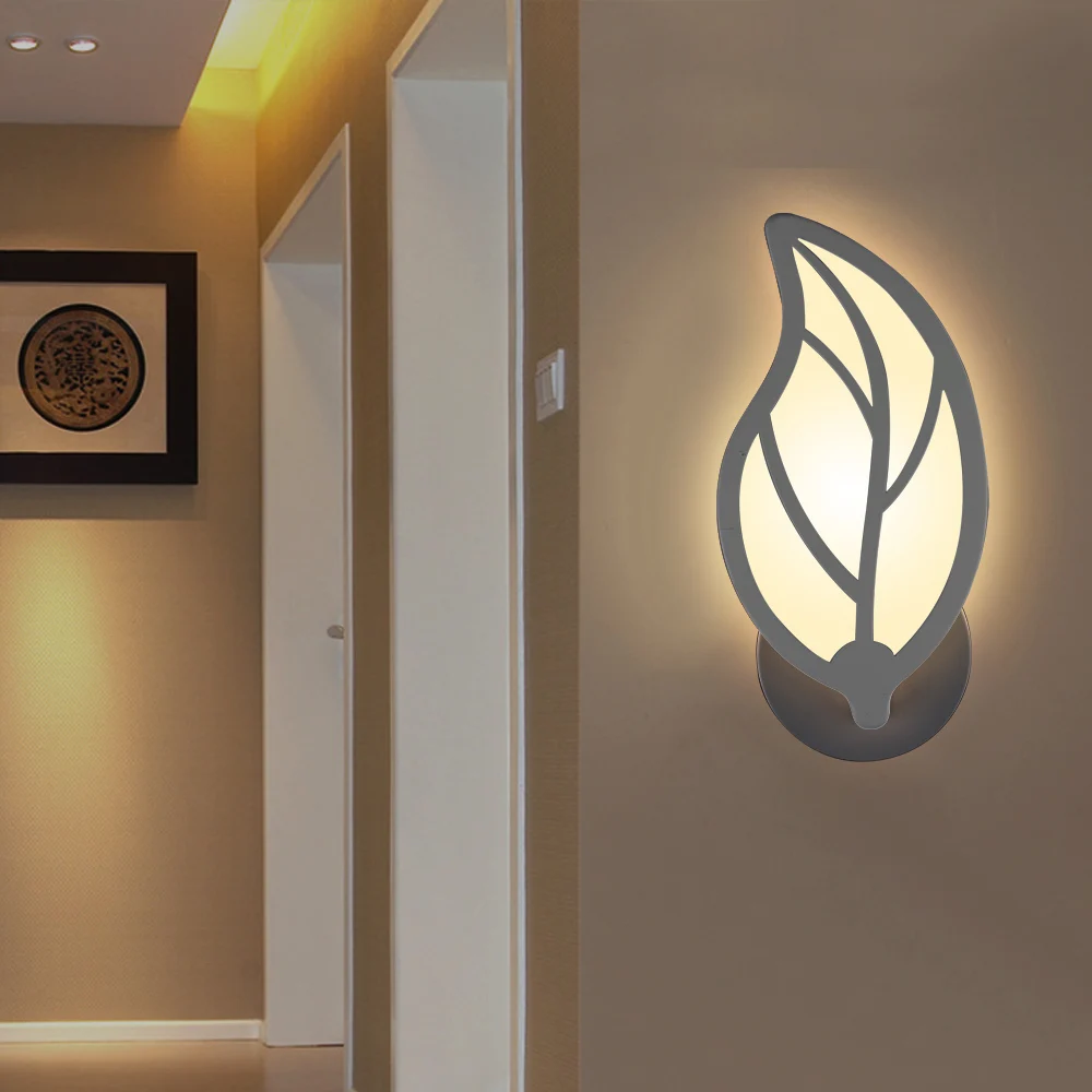 Белый акриловый современный светодиодный настенный светильник бра для дома