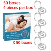 50 boxes total 200 pcs silicone magnetic anti snore nose clip stop snoring solution sleeping aid tool drop ship dedicated link