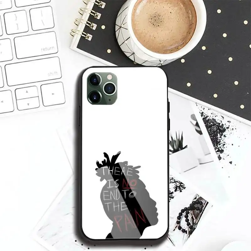 

Rapper XxxTentacion singer Phone Case For Iphone 11 Pro MAX XR X 7 8Plus SE2020 DIY Shockproof Glass Soft Silicone Edge