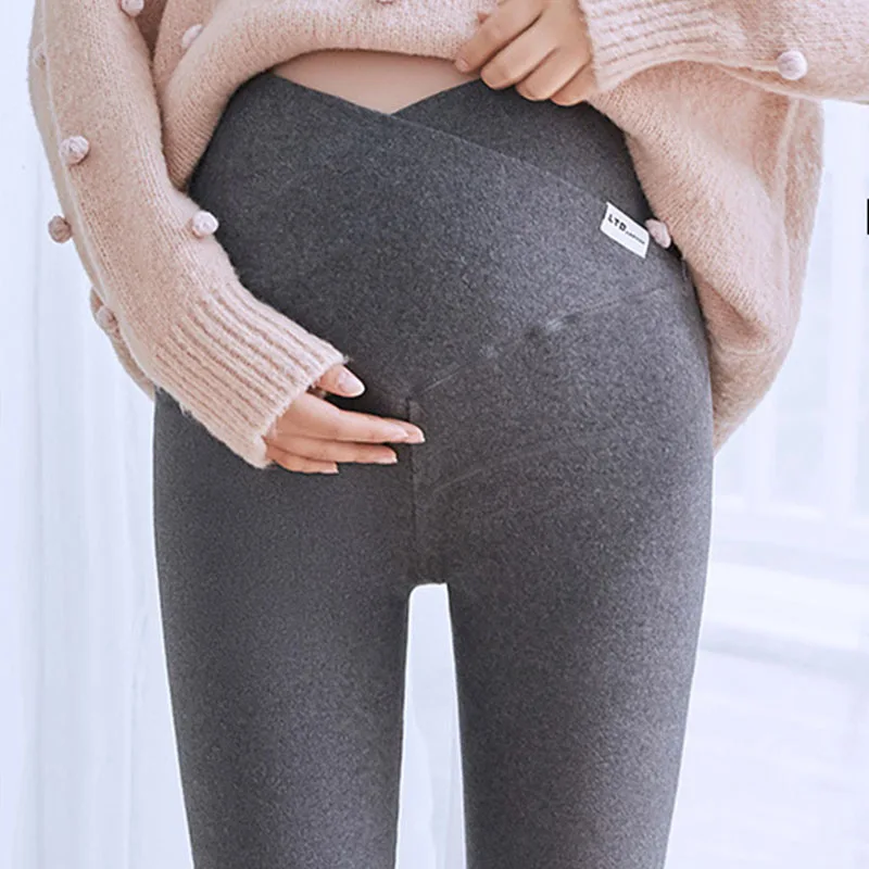 

Maternity Leggings Winter Clothes Fall Autumn Trousers Keep Warm Solid Pants for Pregnant Woman Lady Maternity Bottoms Cotton