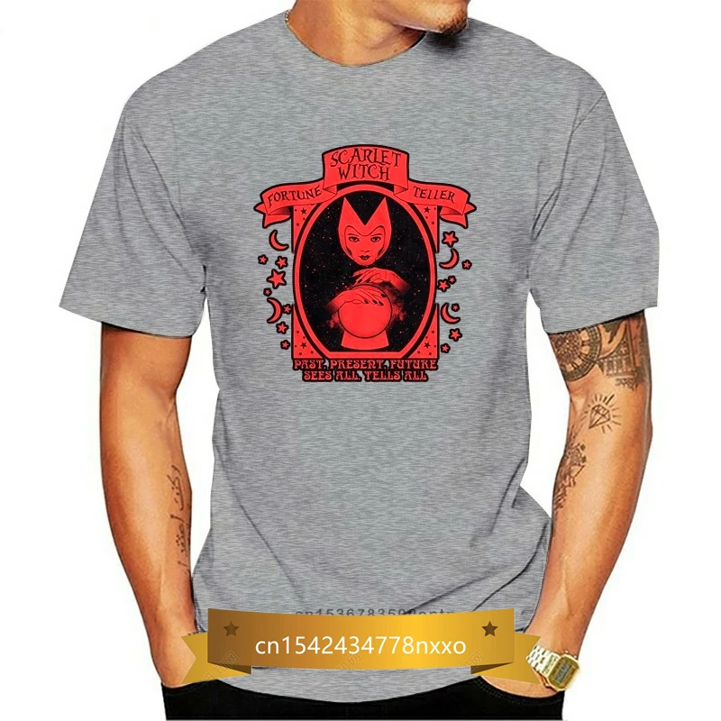 

Summer New Print Man Cotton Fashion Civil War Scarlet Witch Fortune Teller Men T-shirt