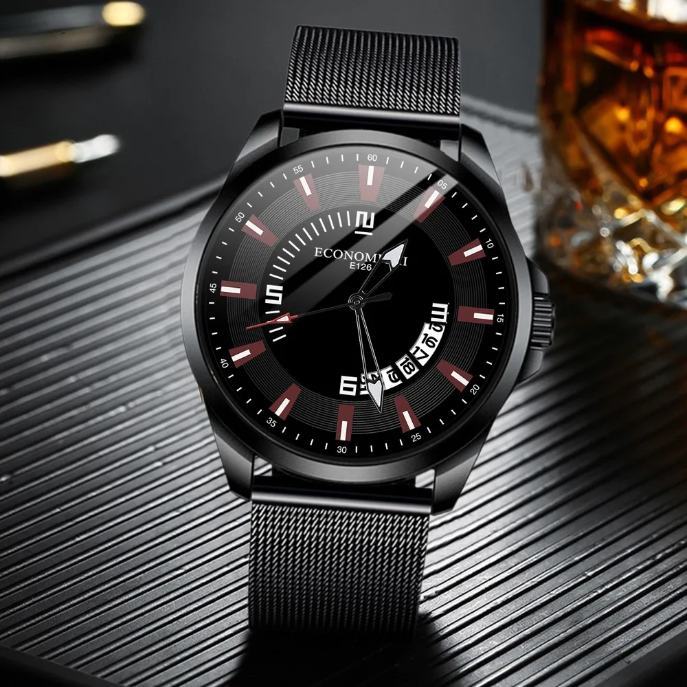 

Men's Ultra Thin Watches Simple Men Business Stainless Steel Mesh Belt Quartz Watch Male Clock Relogio Masculino Dropshipping