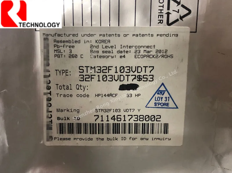 100% новая импортная оригинальная STM32F103VDT7 STM32F103 высокой плотности