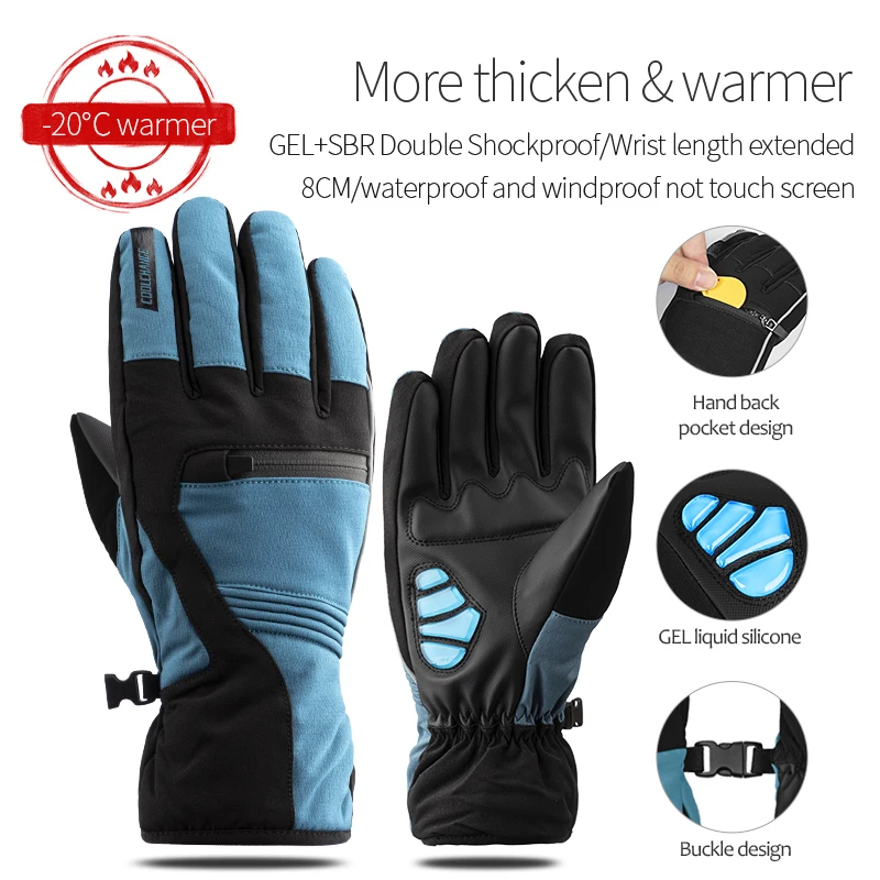 91057 Winter Blue Coolизменить перчатки для велоспорта ветрозащитные спортивные перчатки с сенсорным экраном для езды на велосипеде с полным пальцем спортивные Гелевые перчатки для горного велосипеда мужские и женские перчатки - Цвет: 91057 Winter Blue