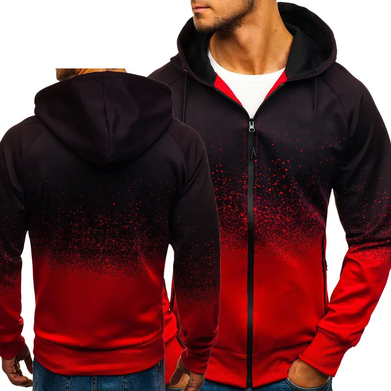

Spring Autumn new Men's jacket Blank Solid color High Quality Cotton Fashion casual Men's Zip Hoodie jacket Sweatshirts