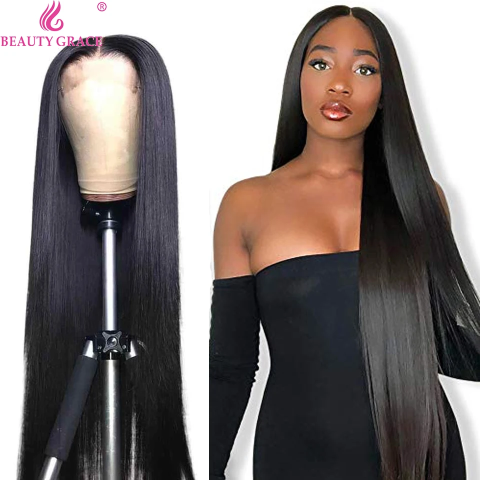

Lace Front Human Hair Wigs Short Straight 28 30 inch Brazilian Natural Color Frontal Wig Pre Plucked Cheap For Black Women Wigs