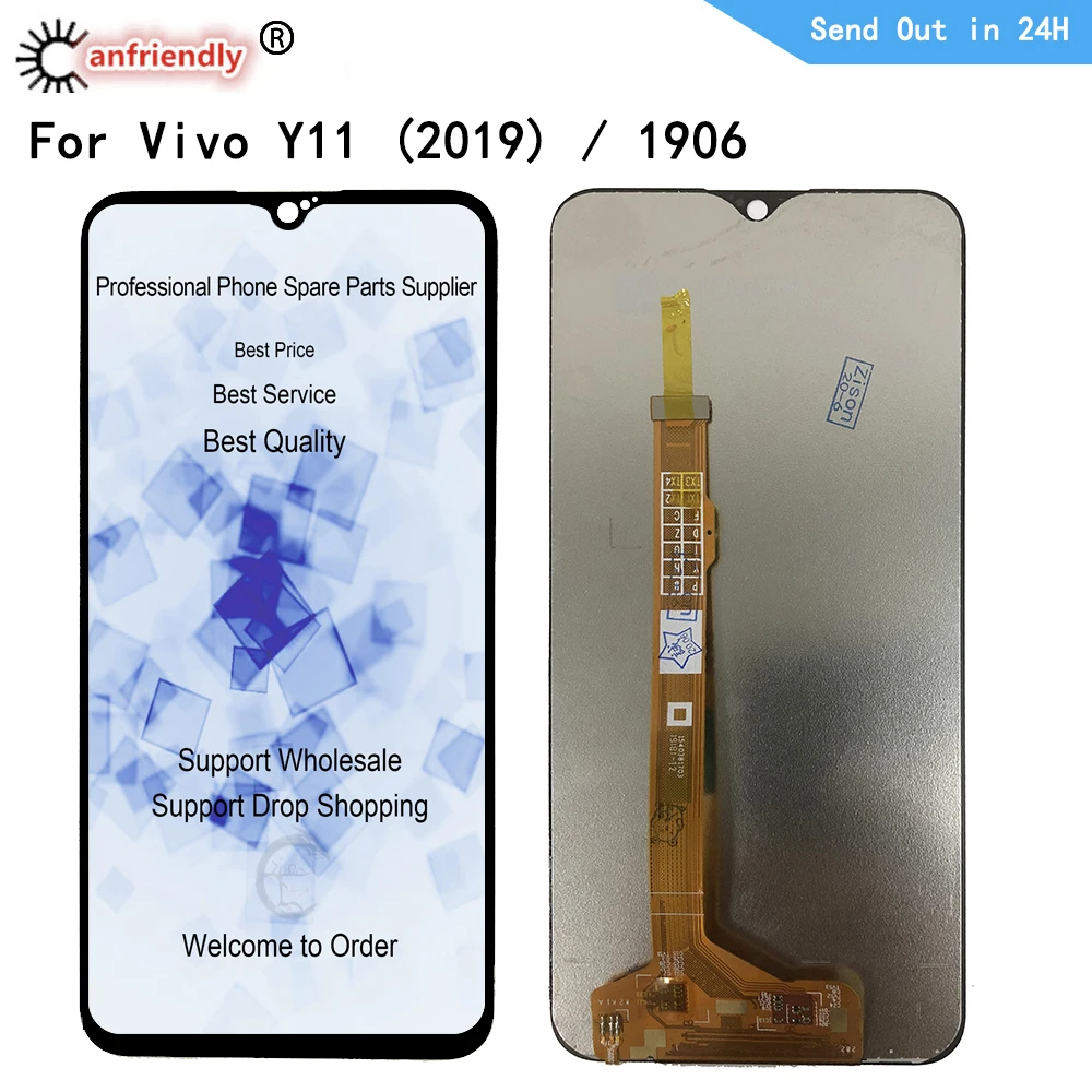 Pantalla LCD de 6,35 pulgadas para Vivo Y11 2019 (1906), montaje de m&oacute;dulo digitalizador con sensor de pantalla t&aacute;ctil, 720x1544 para Vivo Y11 2019-0