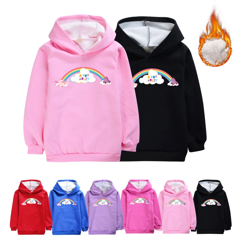 

A for Adley Kids Clothes Boys Cotton Hoodies Children Casual Autumn Winter Sweatshirts Girls Long Sleeve Pullover Thicken jacket