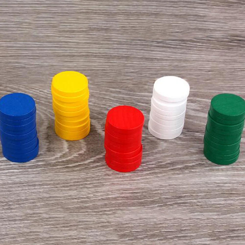 100Pcs/Set Wooden Colorful Disc Chips Mathematics Teaching Aids Kids Educational Toys for Children Gift | Игрушки и хобби