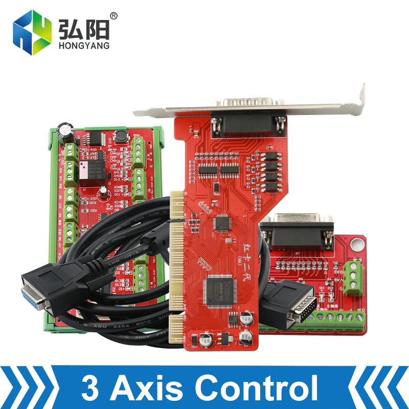 Enlarge Ncstudio Controller 3-Axis Linkage Control Red Card V1.0 / V6.0 Cnc Router Controller Distribution Board Control Card System